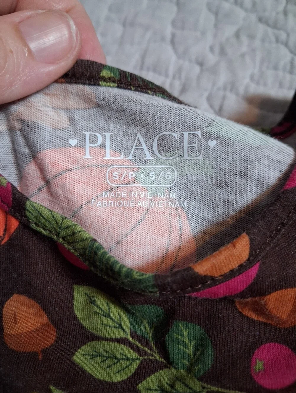 Children's Place Fall Dress Girls Size 5/6 Acorns Pumpkins